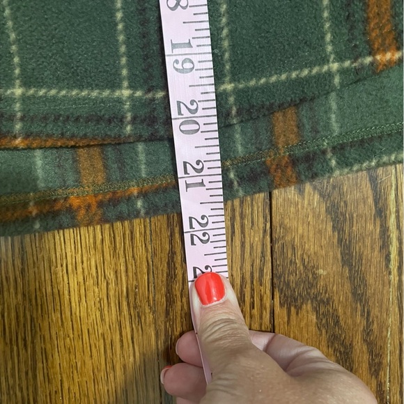 Love,Fire Army Green Orange Fleece Cropped Shacket Jacket Button Up Size Medium - Picture 3 of 7